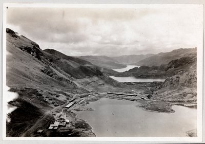 View from Above of a Long Stretch of the Panama Canal While Under Construction by Byron Company